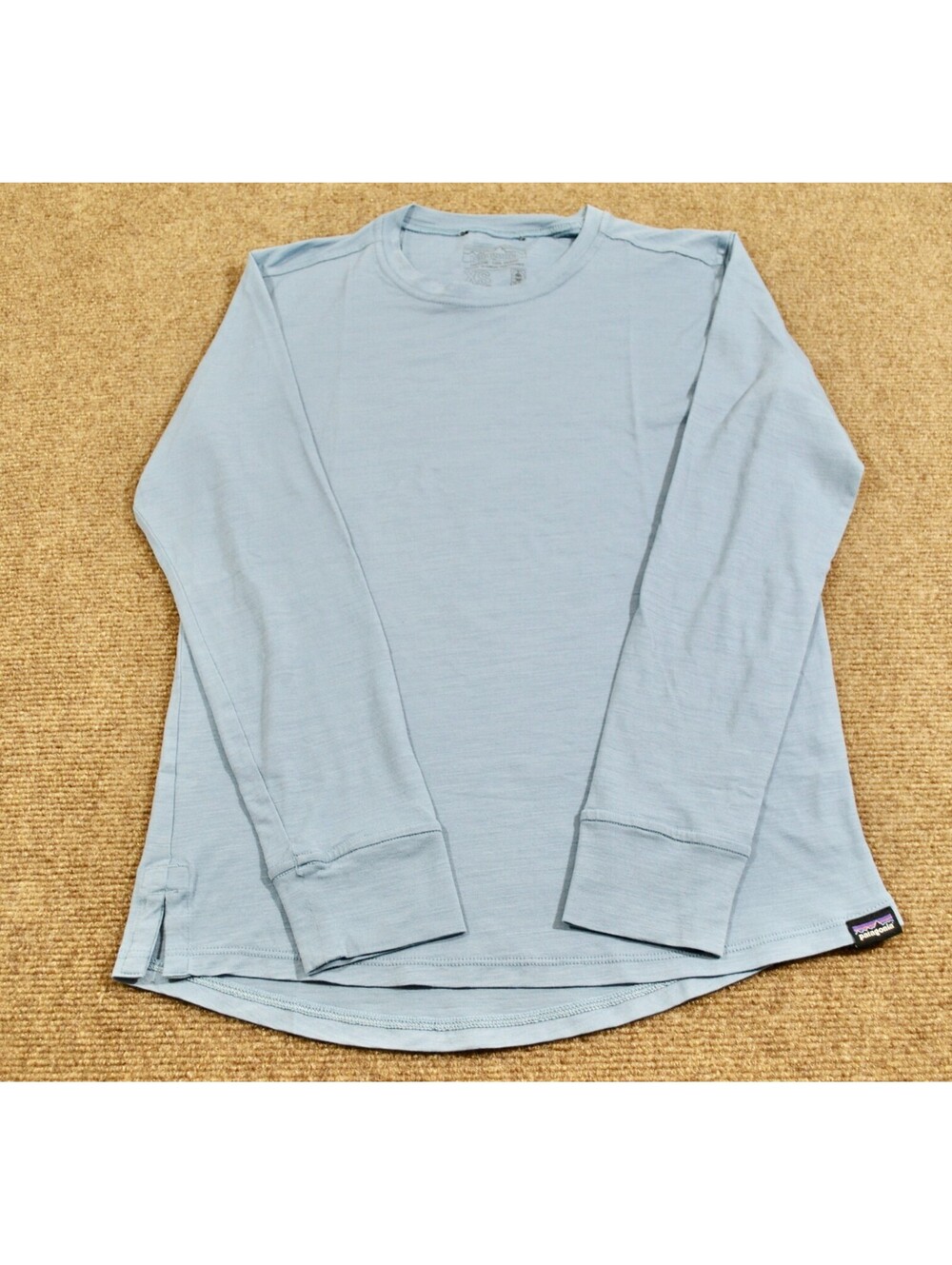 Patagonia Outdoors Hiking Long Sleeve Capilene Men's Blue Shirt Size X-Small